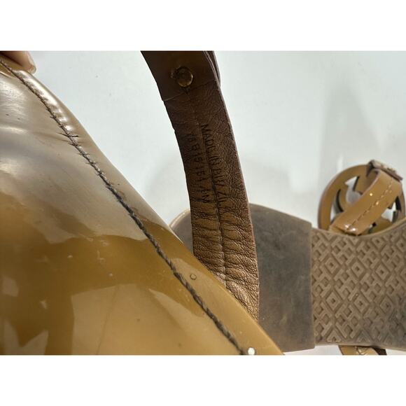 Tory Burch Miller Leather Thong Sandals Tan Beige Flip Flops Women's Size 9 M - Picture 9 of 16